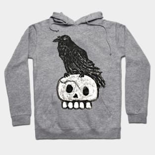 Nevermore Raven On Skull Hoodie